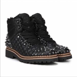 Sam Edelman Bren Quilted Studded Black Boots